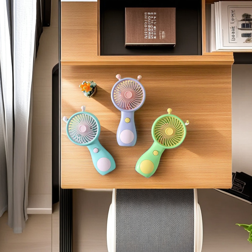 "Ventilador portátil de mano ventilador pequeño disipador de calor eficiente ventilador de cintura colgante ventilador de cuello colgante imprescindible para el verano con batería ligero y fácil de transportar" details Picture