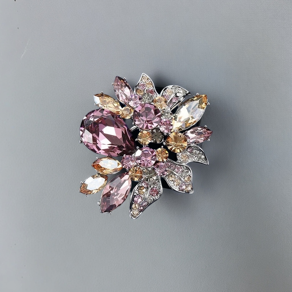 2024年新款潮流红紫花胸针 高档女士精致花朵款胸花别针 独特饰品提升气质