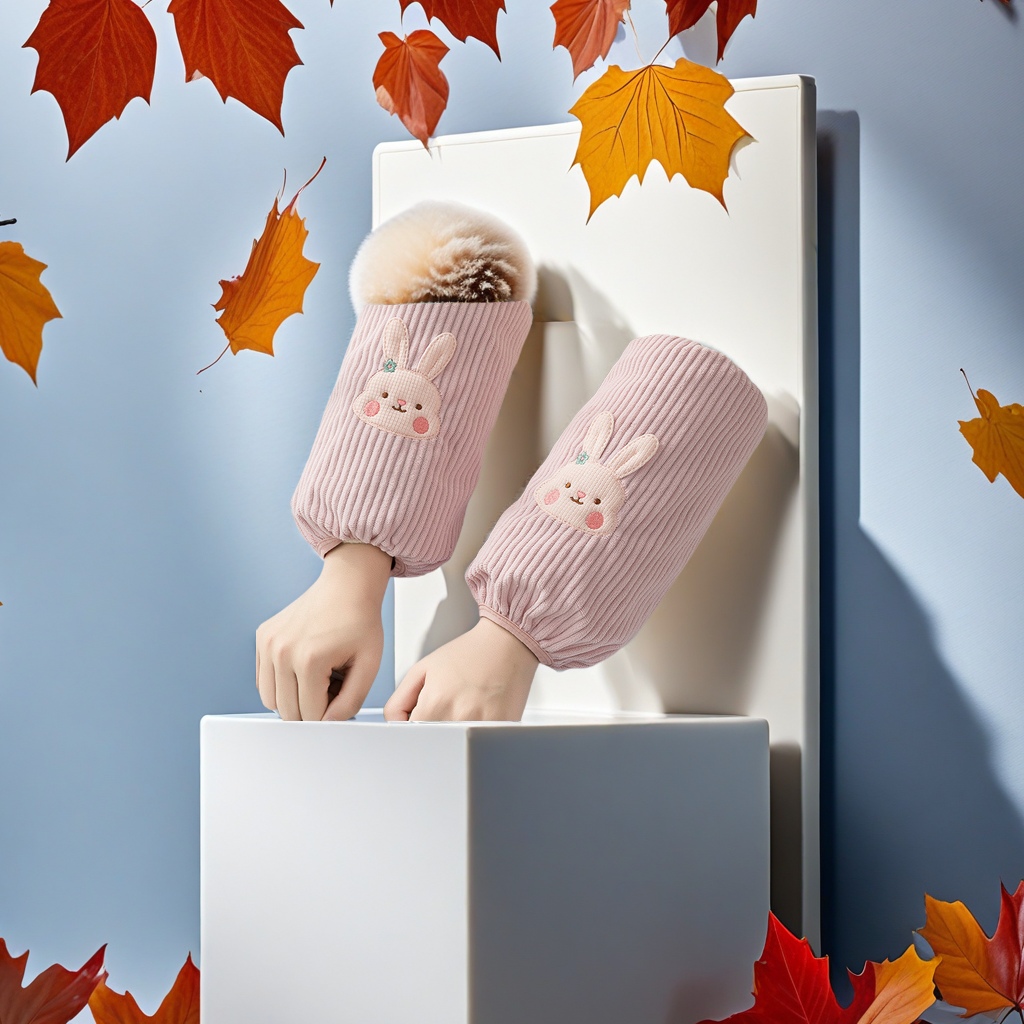 The 2023 new style of cute striped bear pattern down jacket for girls features widened cuffs, winter anti-dirt sleeves, and special sleeves for students in autumn and winter details Picture