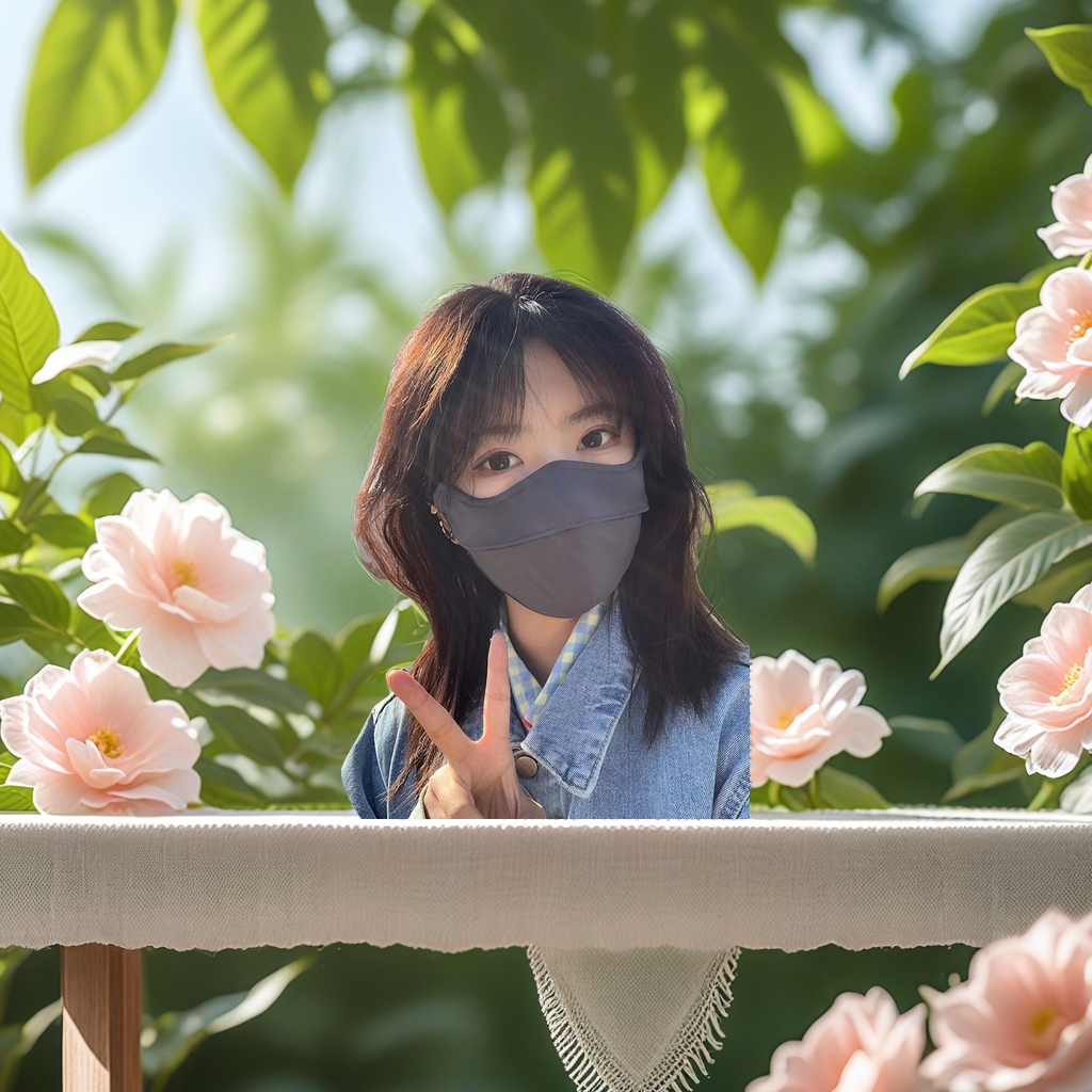 原纱冰丝防晒口罩女夏季锦纶防紫外线腮红渐变透气护眼角面罩 防晒面纱冰丝面罩清凉透气