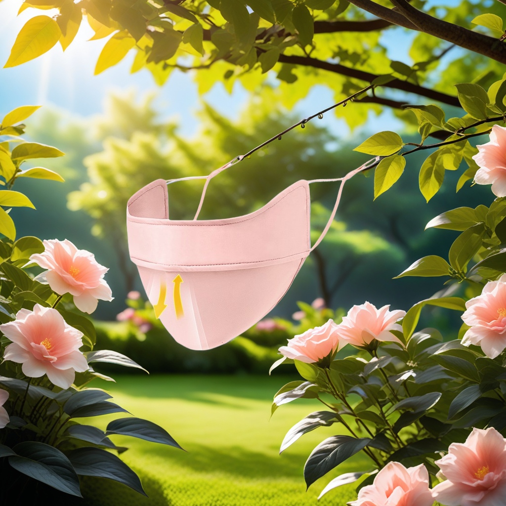 原纱冰丝防晒口罩女夏季锦纶防紫外线腮红渐变透气护眼角面罩 防晒面纱冰丝面罩清凉透气详情图4