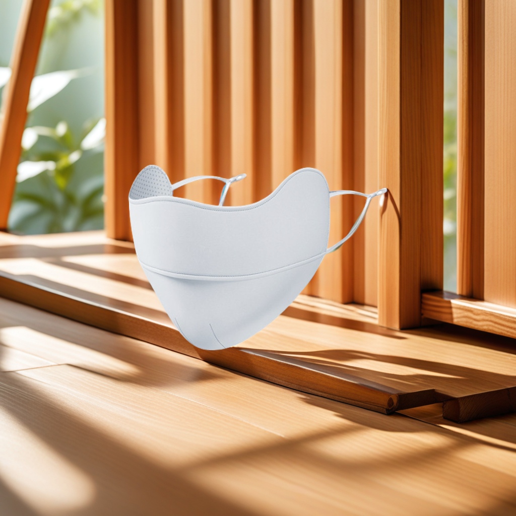 原纱冰丝防晒口罩女夏季锦纶防紫外线腮红渐变透气护眼角面罩 防晒面纱冰丝面罩清凉透气详情图5