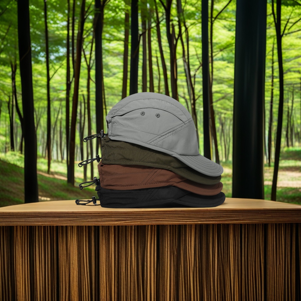 Japanese-style quick-drying baseball caps, five-page workwear caps, men's and women's outdoor breathable baseball caps, drawstring adjustable tightness caps, adult caps, suitable for various occasions, lightweight and comfortable