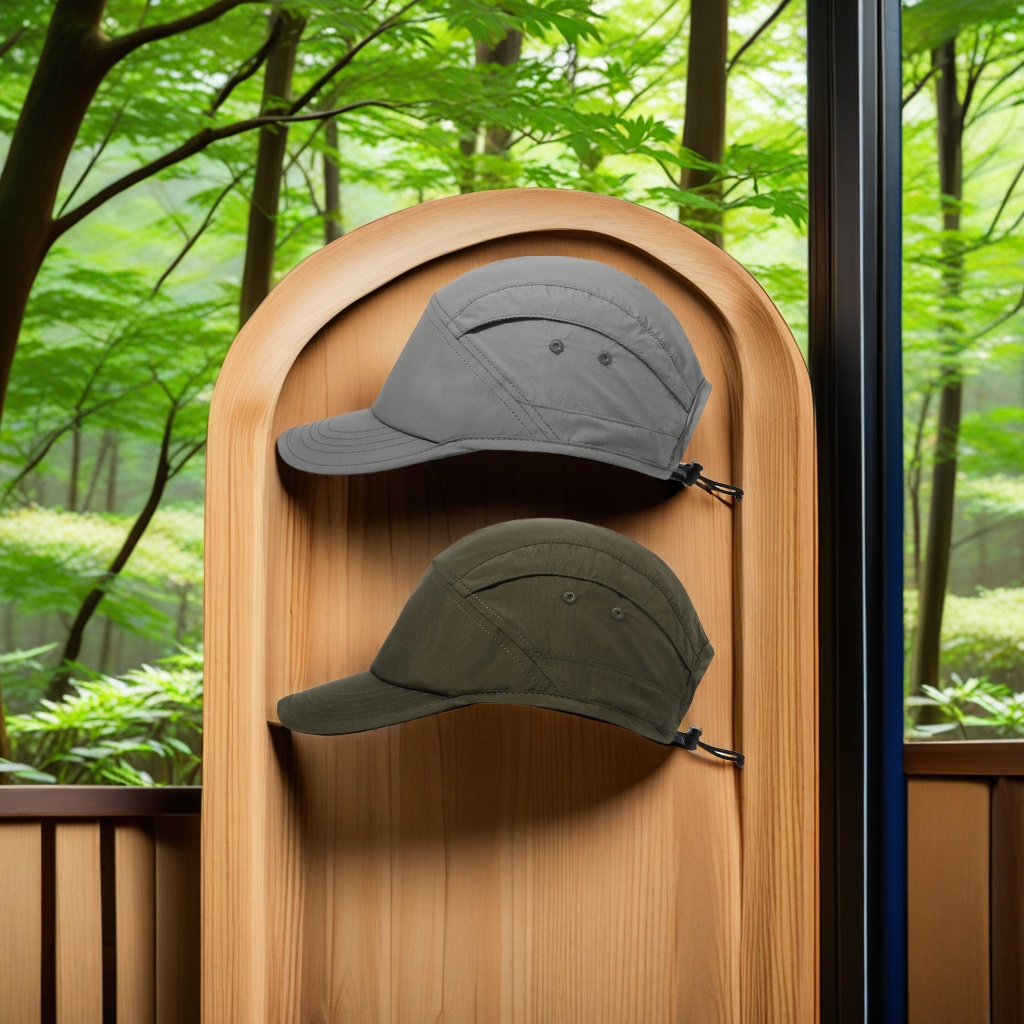 Japanese-style quick-drying baseball caps, five-page workwear caps, men's and women's outdoor breathable baseball caps, drawstring adjustable tightness caps, adult caps, suitable for various occasions, lightweight and comfortable details Picture