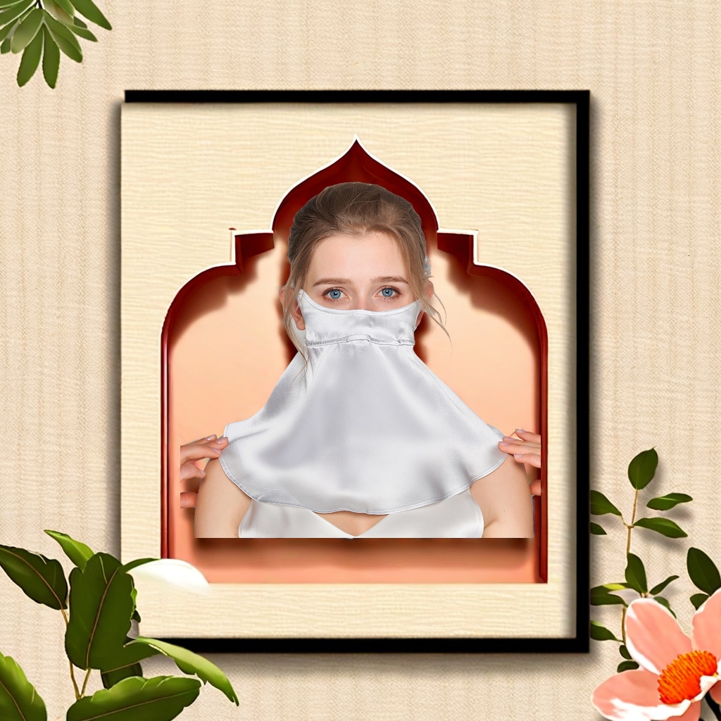 防晒面纱实物图