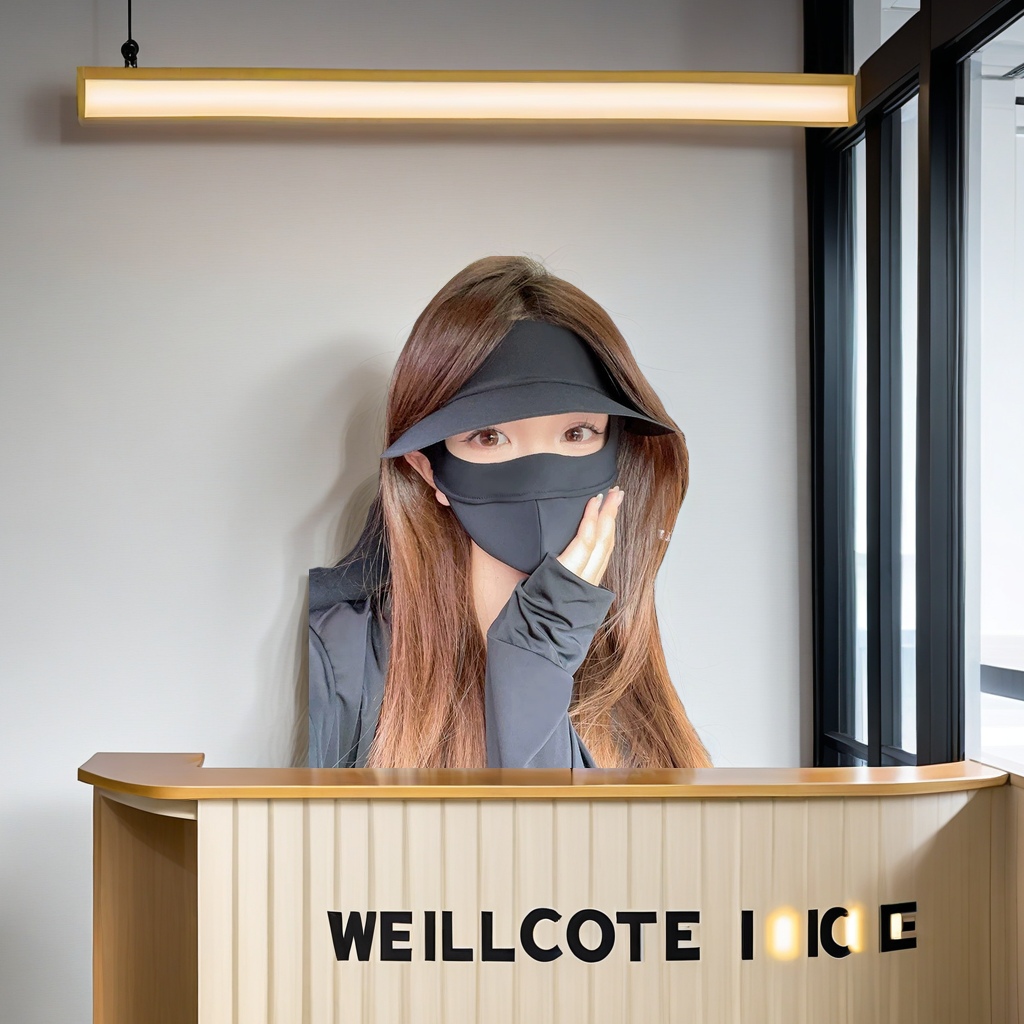 冰丝全脸遮阳轻盈时尚防晒面罩女 脸基尼修容防晒口罩 黑胶帽檐透气 防晒面纱遮阳帽