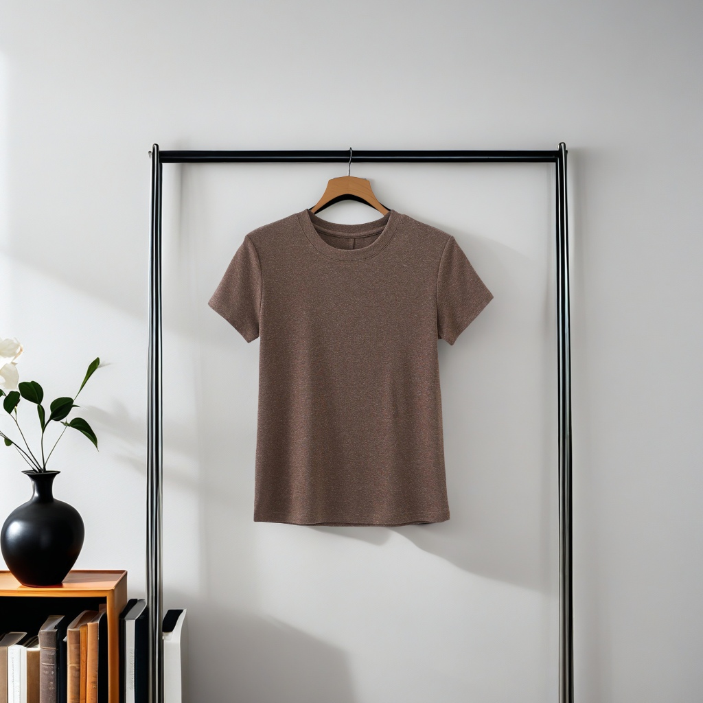 Athena Tense Linen short-sleeved T-shirt TMBH001 Spring New Women's base layer with casual top, soft and skin-friendly sweater style details Picture