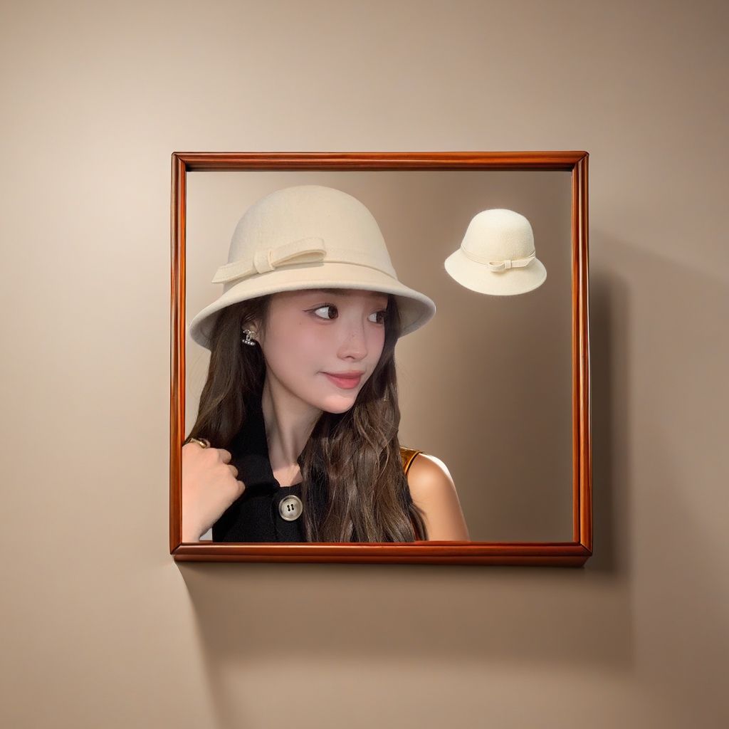 我的头不圮赫本风澳毛渔夫帽子 秋冬款法式复古小香风优雅礼帽 适合成人头型保暖时尚帽