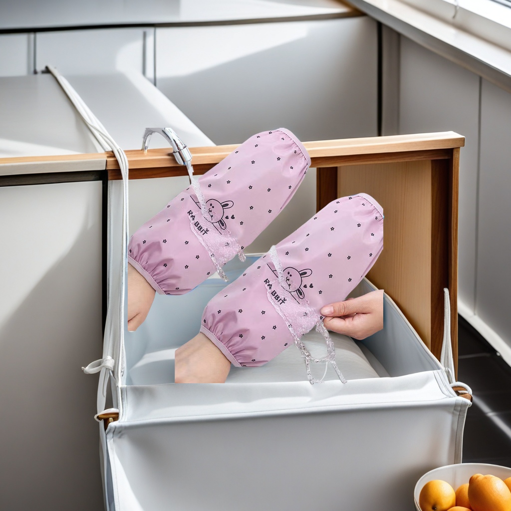 2022新款男女通用家用厨房防水防油污手袖套 防脏护袖适用上班工作成人款 家务围裙配套袖套实用耐用