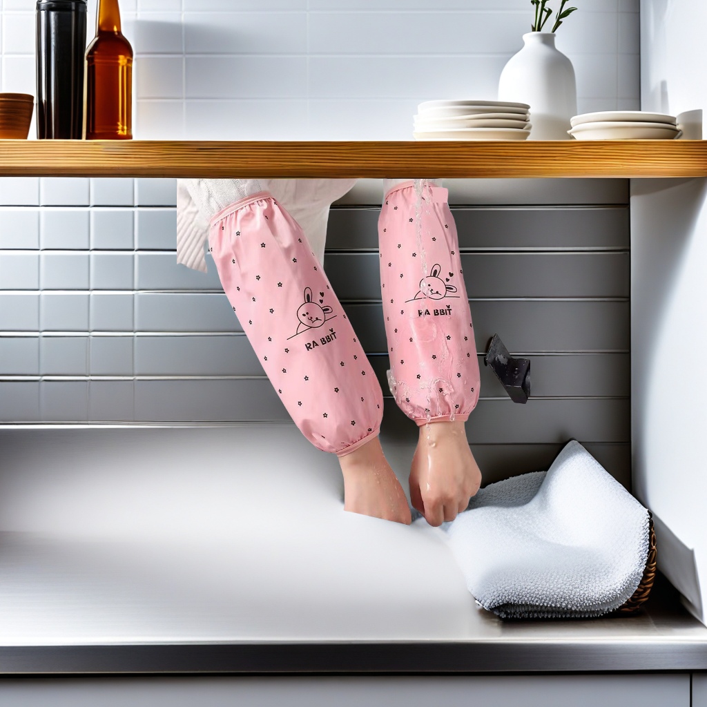 2022 New unisplendour household kitchen waterproof and oil-proof sleeve covers, dirt-proof sleeve protection, suitable for office work, adult household apron matching sleeve covers, practical and durable Specification image