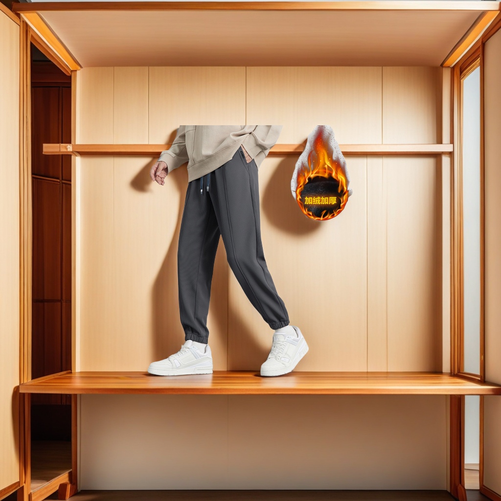 WOOG2005男装2024秋冬季新款抗皱束脚休闲裤男士卫裤运动裤 时尚舒适耐磨男士裤装