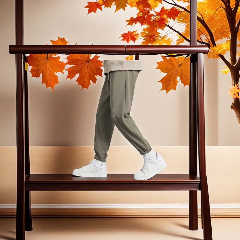 WOOG2005 Men's 2024 Autumn/Winter new anti-wrinkle tight-fitting casual pants, men's sweatpants, sport pants, fashionable, trendy, comfortable and breathable men's pants details Picture