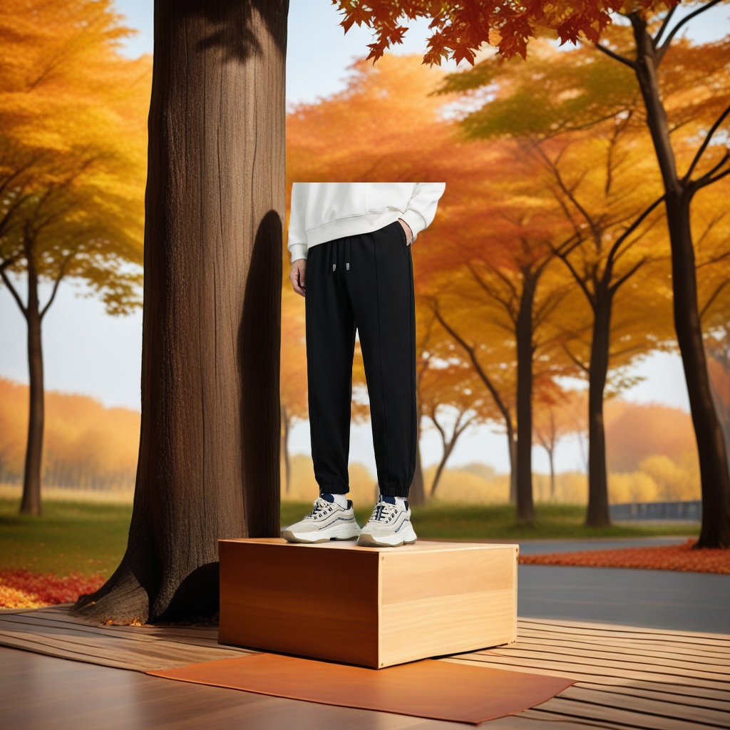 WOOG2005 Men's 2024 Autumn/Winter new anti-wrinkle tight-fitting casual pants, men's sweatpants, sport pants, fashionable, trendy, comfortable and breathable men's pants Specification image