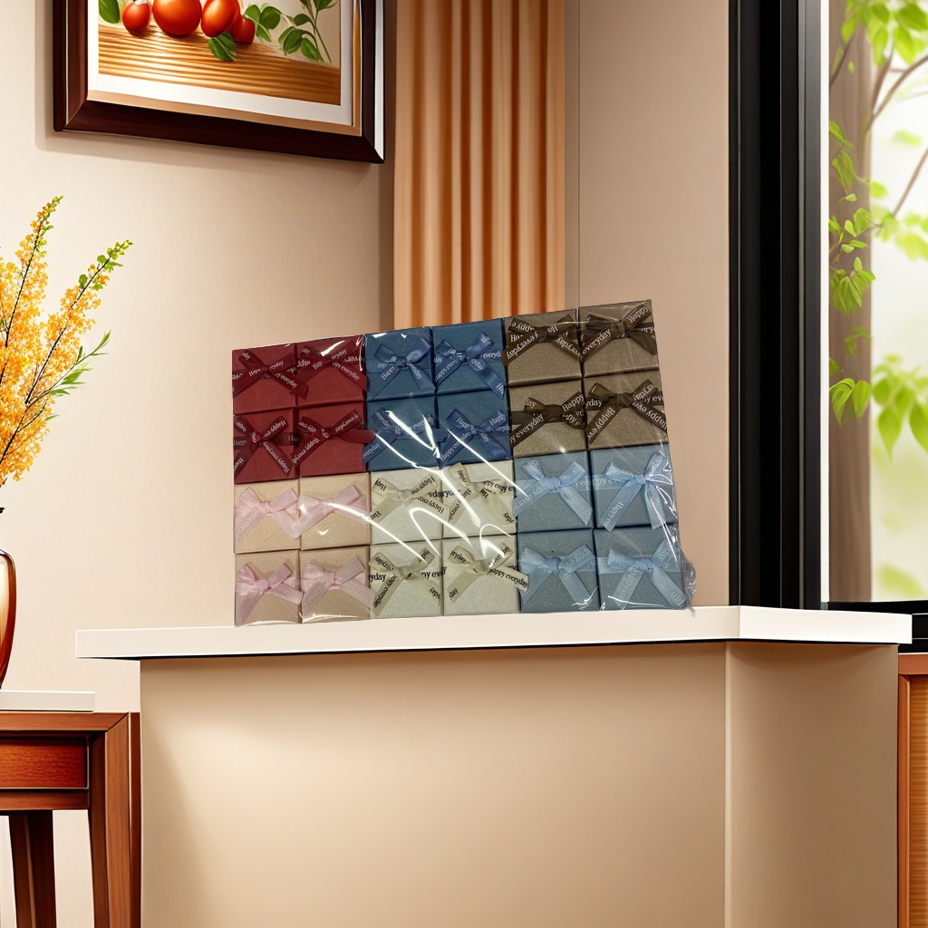 高档珠宝首饰收纳植绒盒 环保材质精致工艺礼品盒 简约大气设计珍藏盒白底实物图