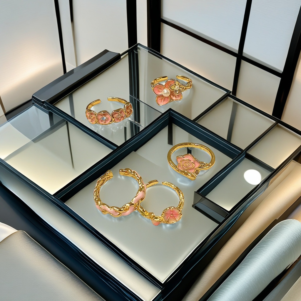 微镶锆石钛钢戒指 银色开口设计 简约时尚戒指 环保材质耐磨耐腐蚀 高端大气上档次细节图