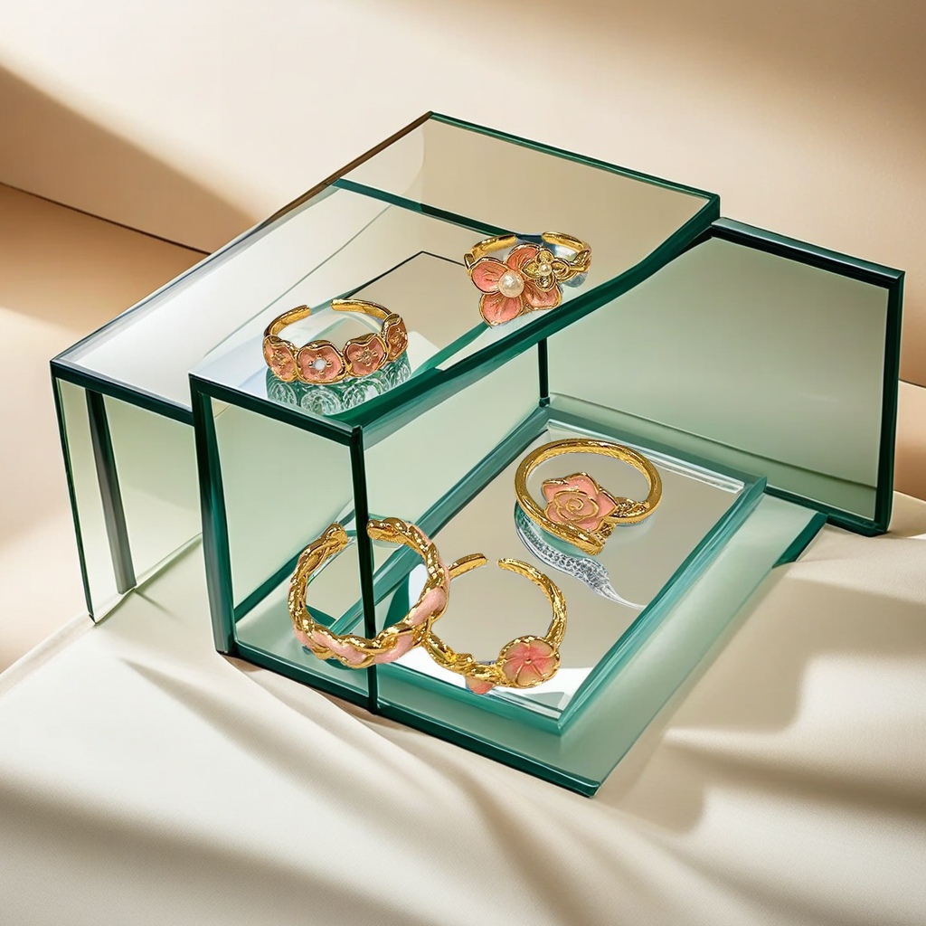 微镶锆石钛钢戒指 银色开口设计 简约时尚戒指 环保材质耐磨耐腐蚀 高端大气上档次产品图