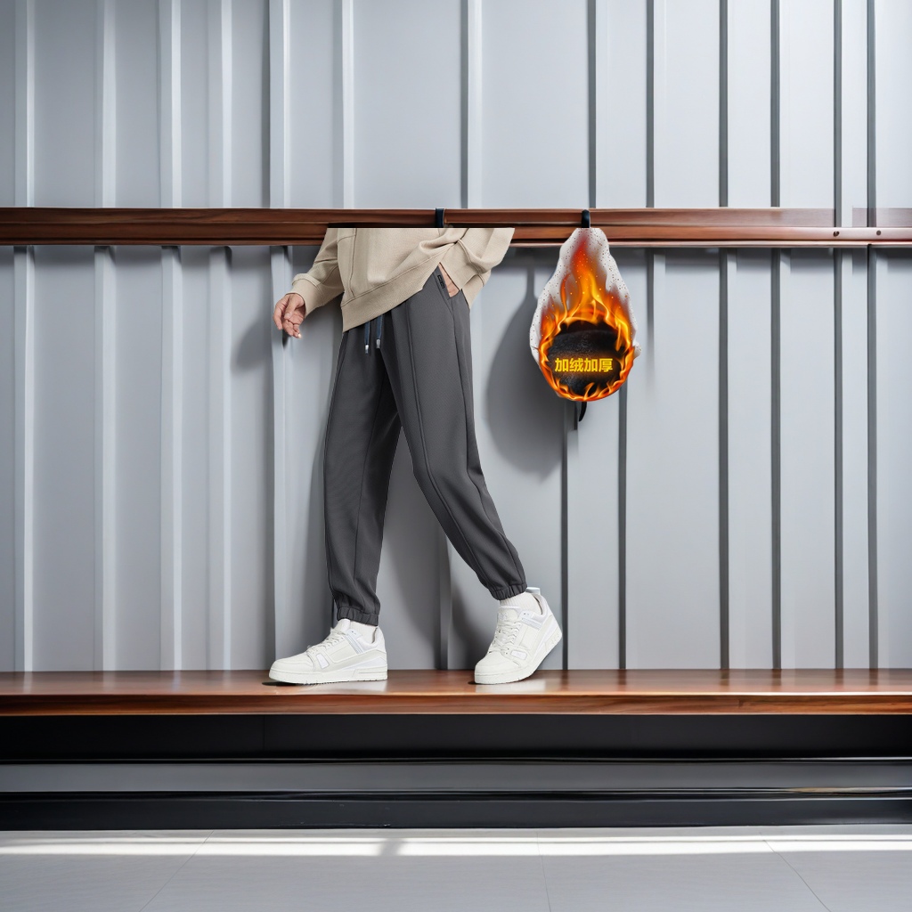 WOOG2005 Men's 2024 Autumn/Winter new anti-wrinkle tight-fitting casual pants, men's sweatpants, sport pants, fashionable, comfortable and durable men's pants