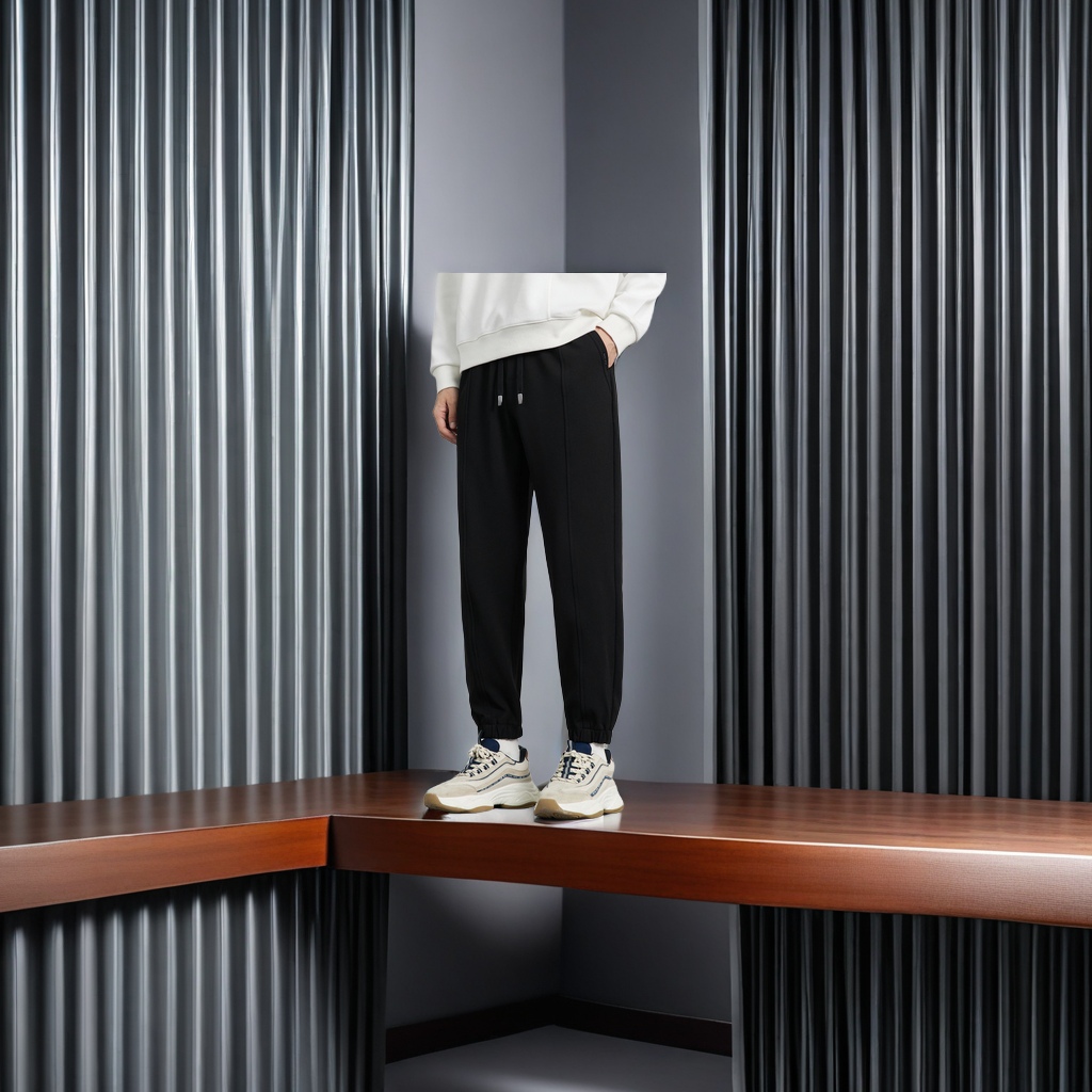 WOOG2005 Men's 2024 Autumn/Winter new anti-wrinkle tight-fitting casual pants, men's sweatpants, sport pants, fashionable, comfortable and durable men's pants Specification image