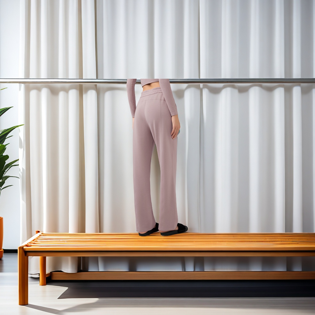 DAW167 Autumn/Winter yoga pants for women: High-waisted, slimming, straight-leg pants for casual and versatile use. Loose, wide-leg sport pants. Sport pants style for free matching Specification image