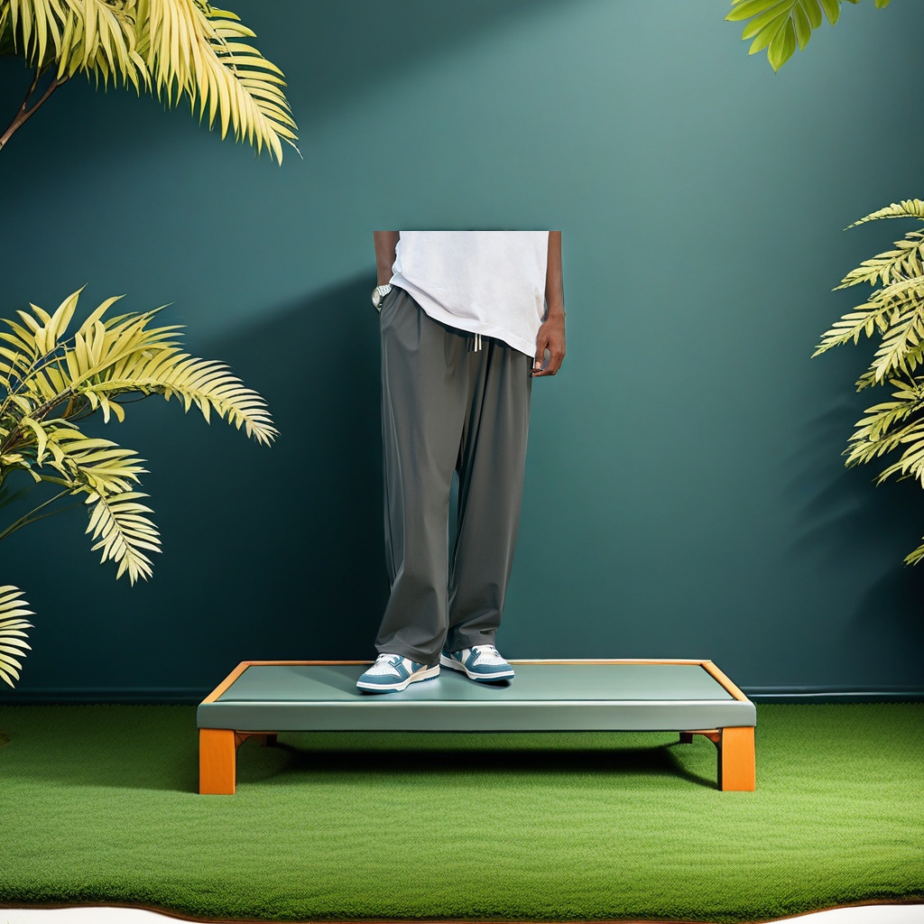 Jiezhan Men's new Spring/Summer 2025 collection: Street checkered high-elasticity cool-feeling wide-leg pants, men's and women's quick-drying air-conditioned pants, and other trendy and fashionable categories details Picture