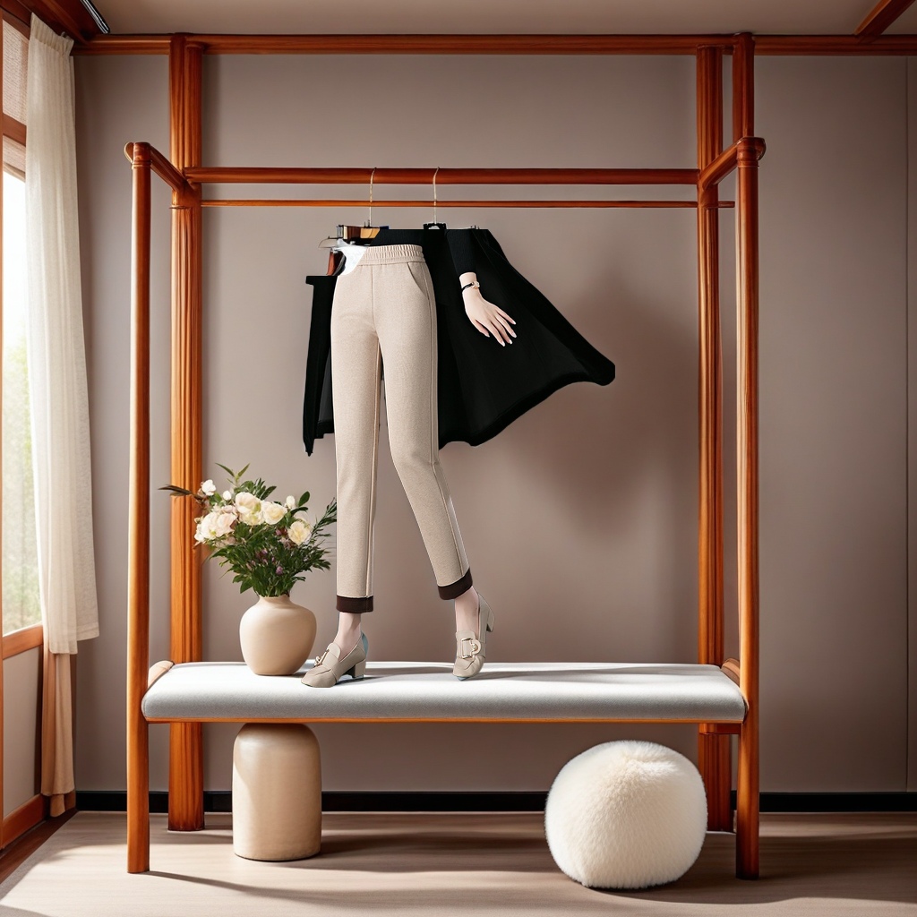 The new women's casual pants for the autumn and winter of 2024 are stretchy high-waisted nine-inch straight pants with fleece and thickened warmth. They are fashionable and trendy