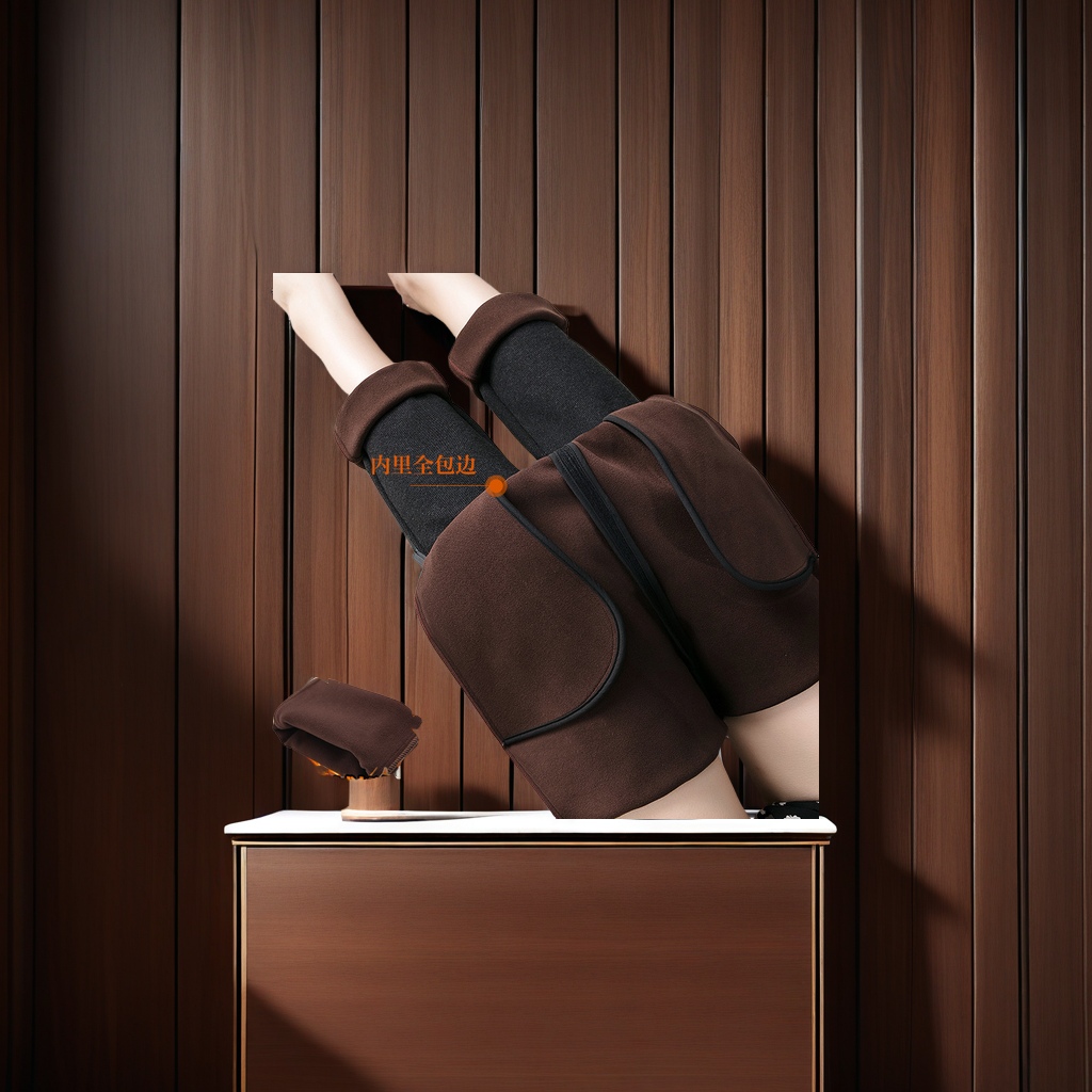 The new women's casual pants for the autumn and winter of 2024 are stretchy high-waisted nine-inch straight pants with fleece and thickened warmth. They are fashionable and trendy details Picture