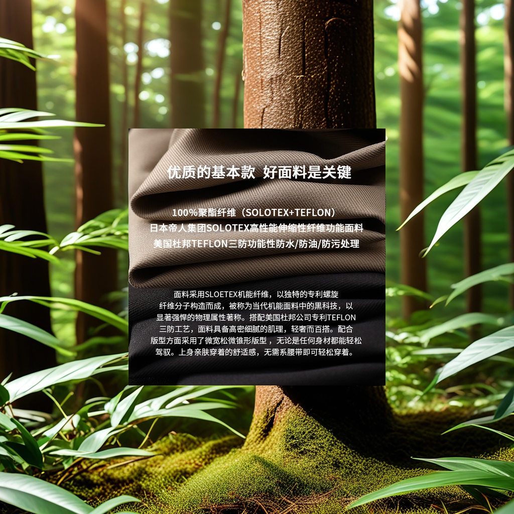 SOLOTEX functional pants, spring and autumn men's casual pants, outdoor three-proof dress pants, double-pleated sports long pants, sweatpants, basketball uniform matching recommendations details Picture