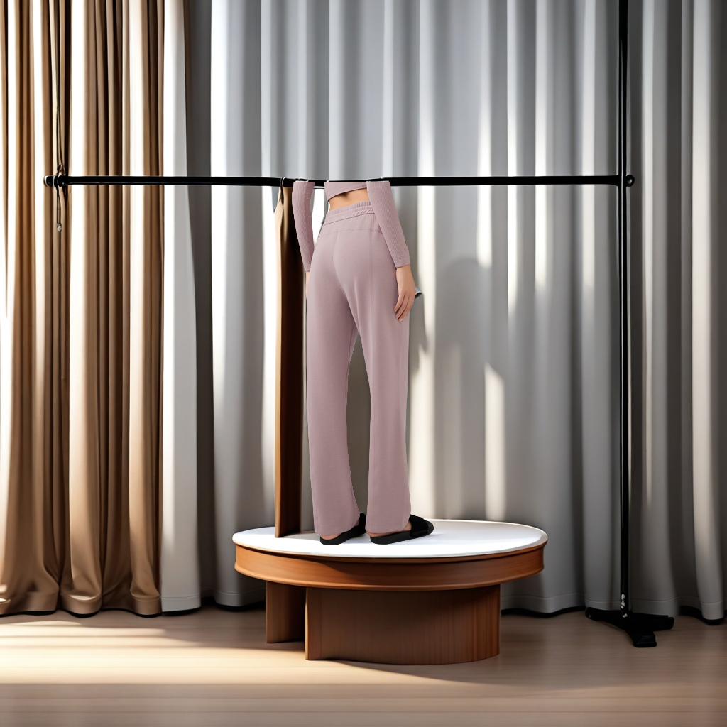 DAW167 Autumn/Winter yoga pants: Women's high-waited slimming casual straight-leg pants, wide-leg sports pants, drape and versatile loose sports pants Specification image