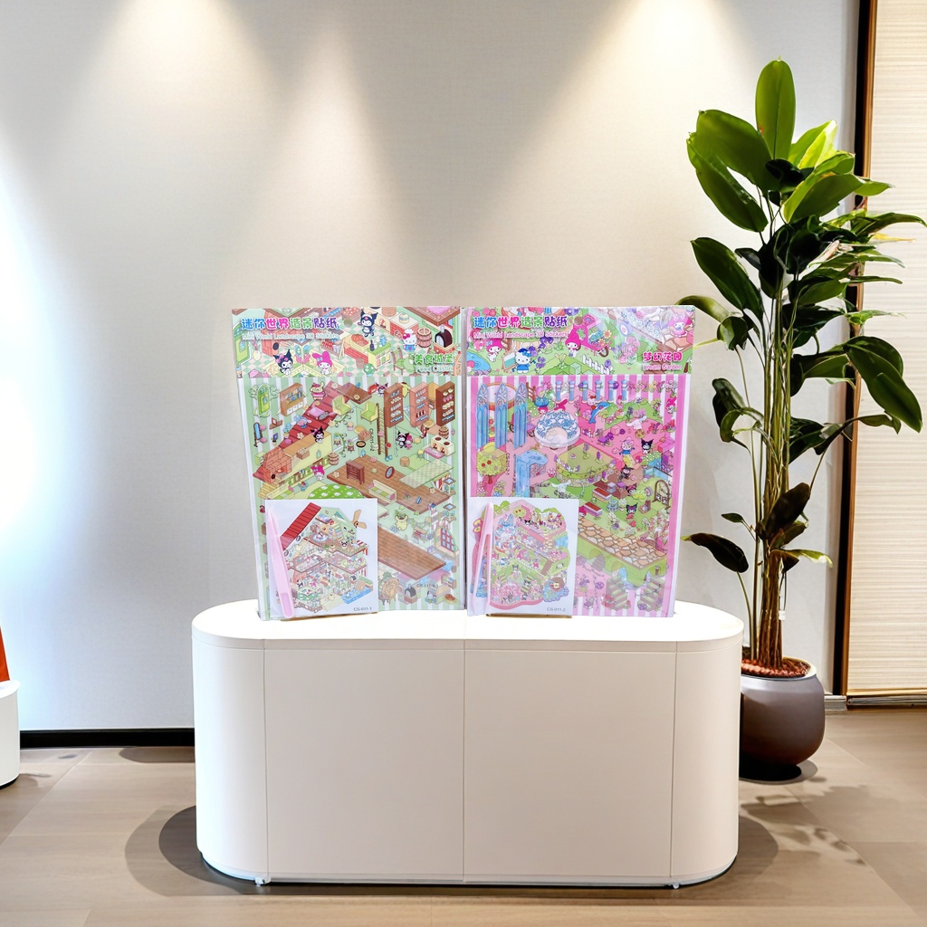 超大3.0造景贴 CS-011型号 4款混24张中盒 附赠2张免剪裁不干胶 参考图一张 场景贴一张 大镊子一把 装箱数量细节图