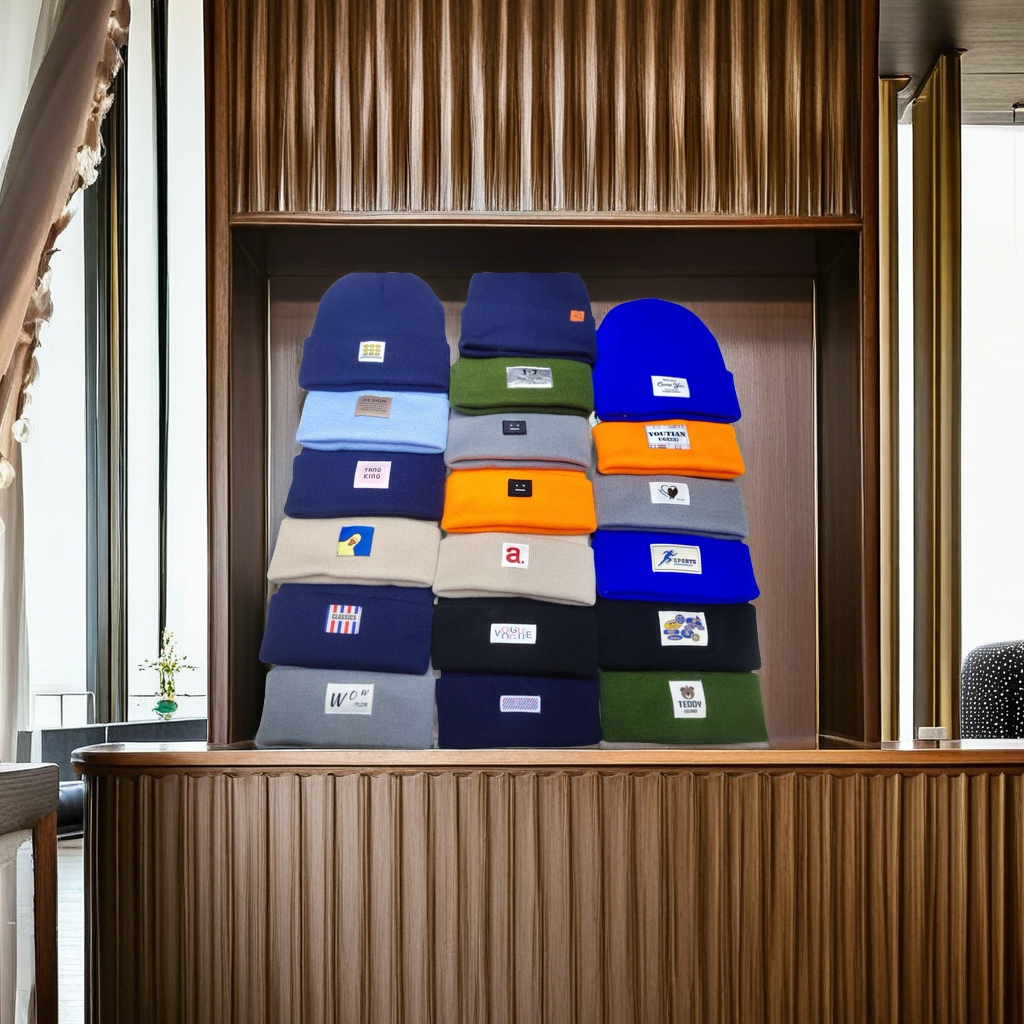 纯色欧美工装潮牌男女潮牌冷帽外贸保暖帽情侣滑雪毛线骑行针织帽 亲子糖果色冷帽帽子儿童