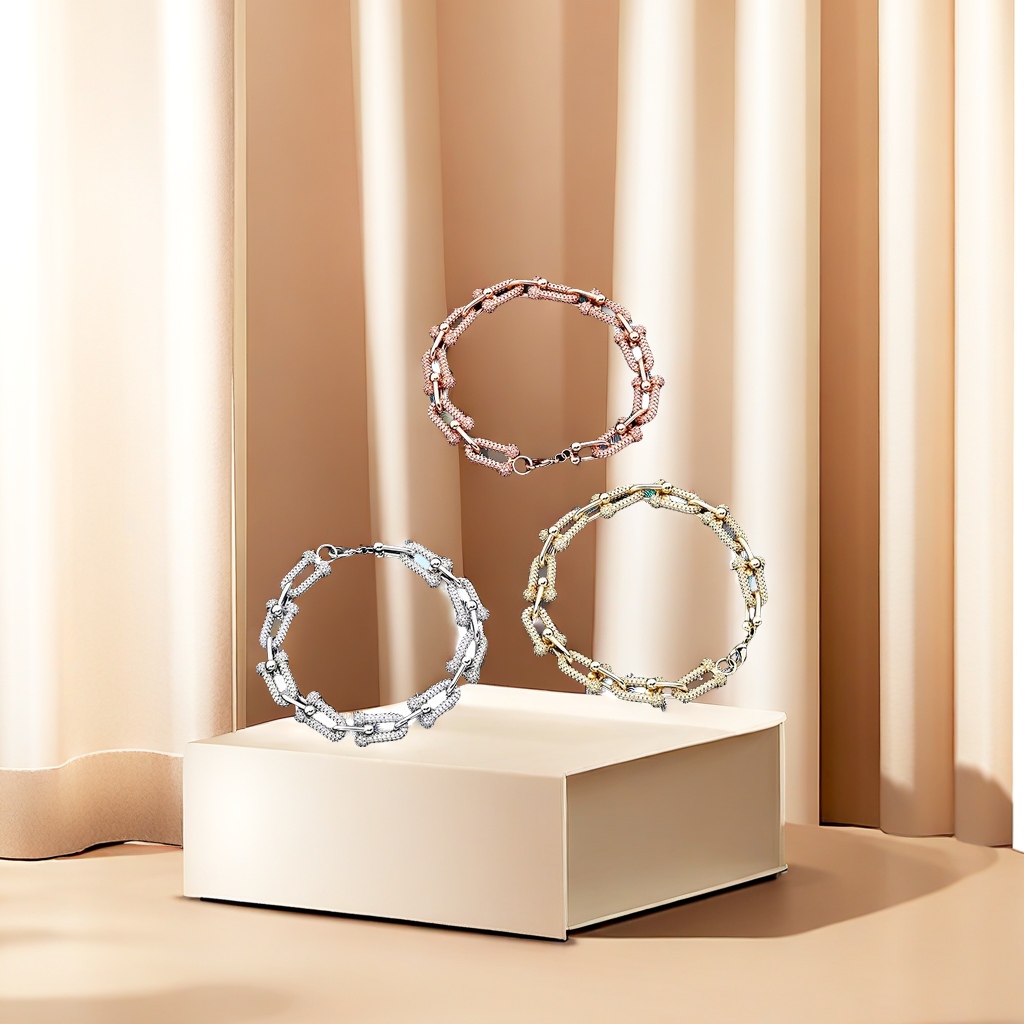 时尚百搭男女款不规则设计银色手镯 手串手链 潮流饰品手链礼物精选