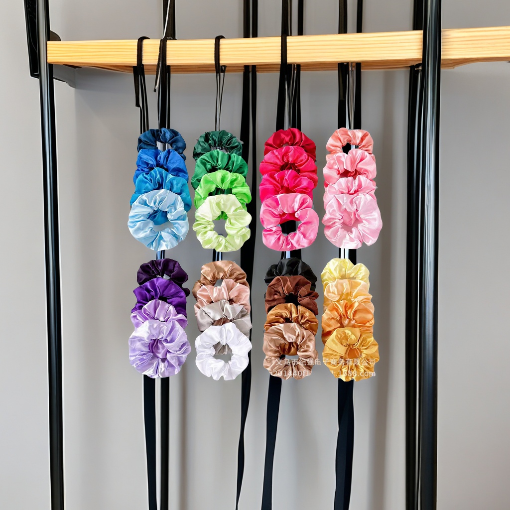European and American cross-border 8pc large, simple solid color large intestine band, elastic band, fabric color, tonal hair band, fabric hair band, hair accessory, hair decoration, long-lasting and not loose full figure
