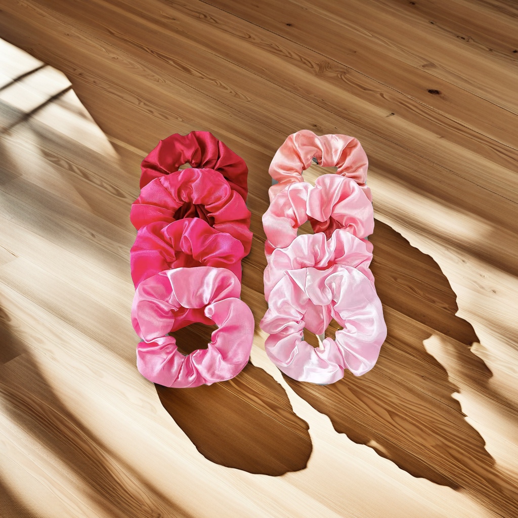 European and American cross-border 8pc large, simple solid color large intestine band, elastic band, fabric color, tonal hair band, fabric hair band, hair accessory, hair decoration, long-lasting and not loose Specification drawing