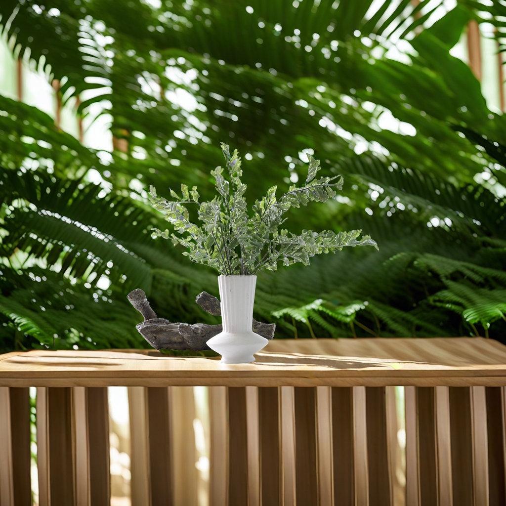 Green tropical rainforest simulated kidney fern fern wall landscape design, soft rubber Persian leaf flower bouquets, multiple decorative items, simulated plants for home decoration details Picture