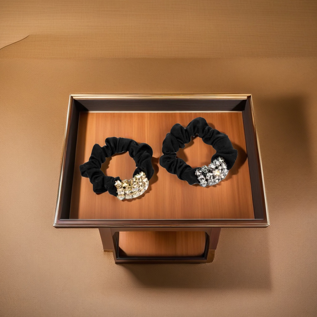 Fashionable Korean-style simple hair tie for ladies, rubber band hair tie, high elasticity, no damage to hair, black hair band Specification image