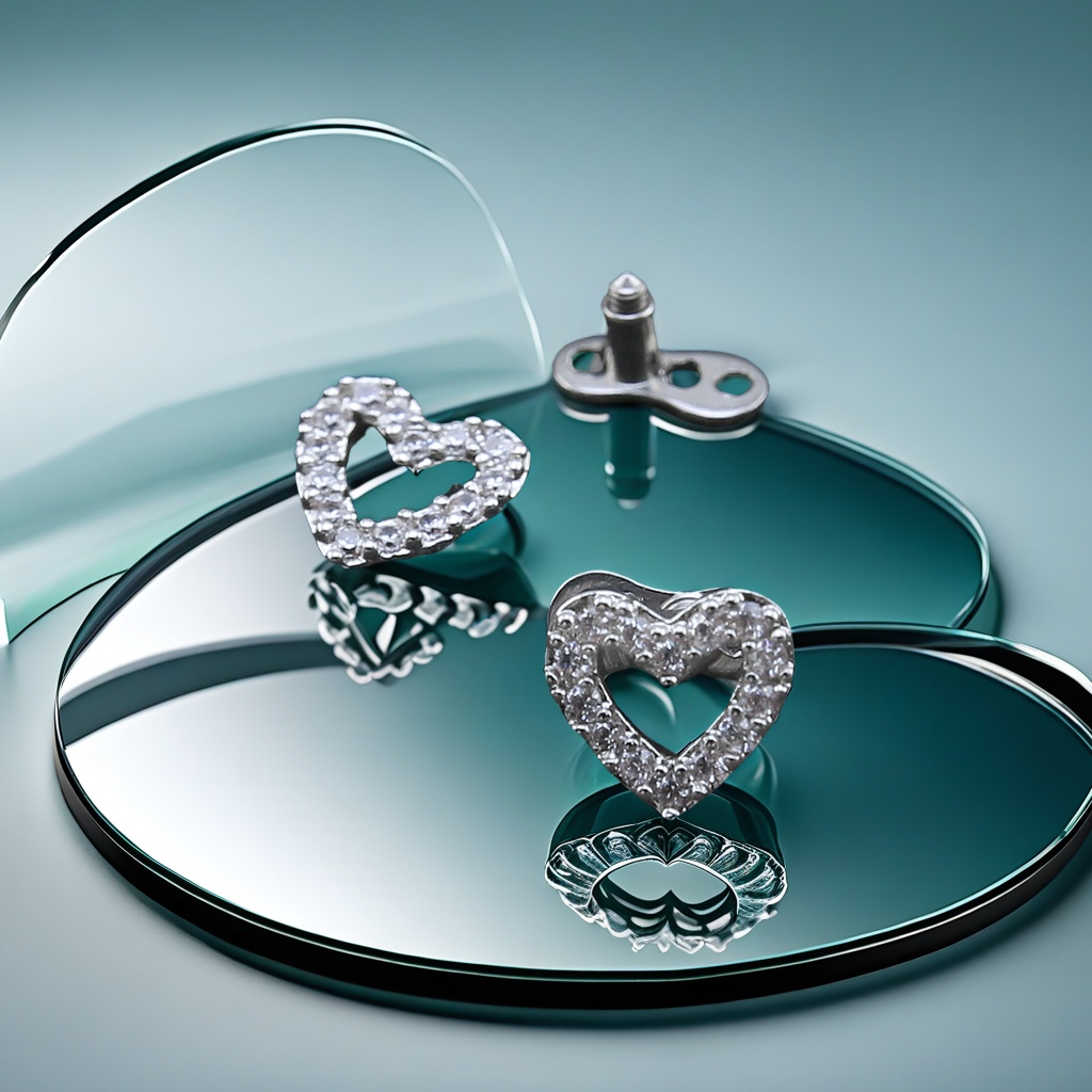 欧美风格316钛钢镶锆石心形埋骨钉 不锈钢人体穿刺饰品 厂家直批 其他款式埋钉饰品可选产品图