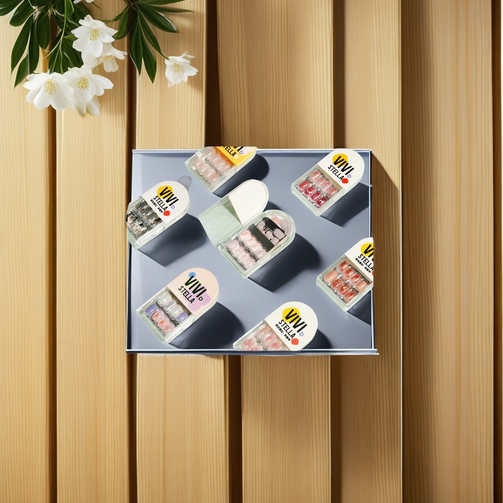 薇丝黛拉30片装短梯美甲片 贴背胶指甲穿戴甲成品甲片 简易快速装扮美甲神器 其他分类款式随机发 吸顶灯美甲照明工具