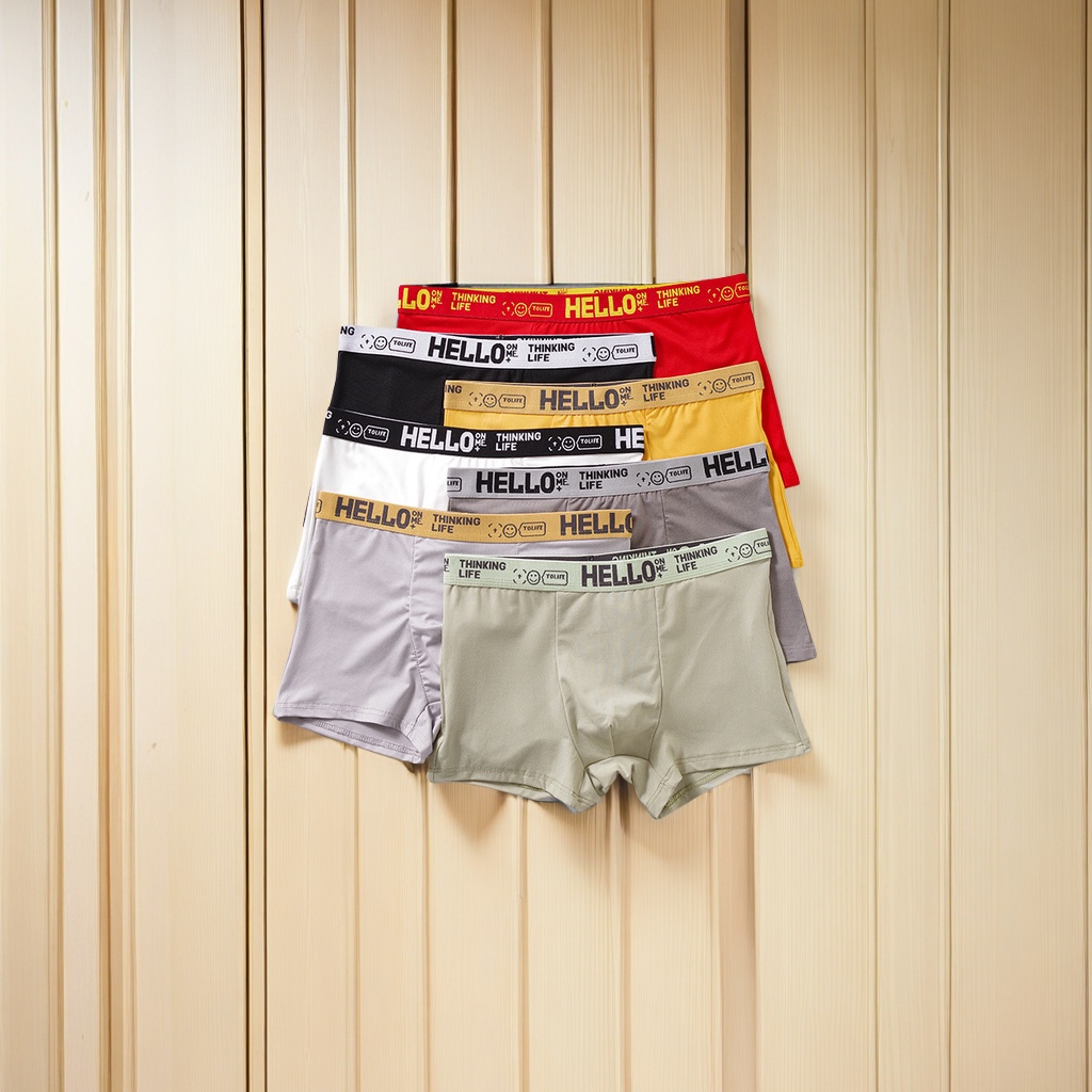 HELLO品牌男士内裤大码透气四角裤中腰款秋冬季青年平角裤男款舒适保暖内裤