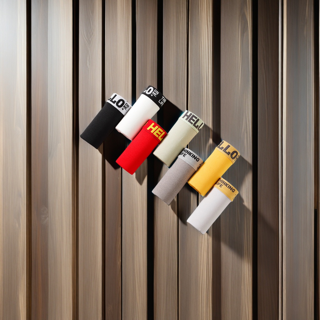 HELLO brand men's underwear, large-sized breathable four-corner pants, mid-waist style, autumn and winter youth flat-corner pants, men's comfortable and warm underwear Specification image