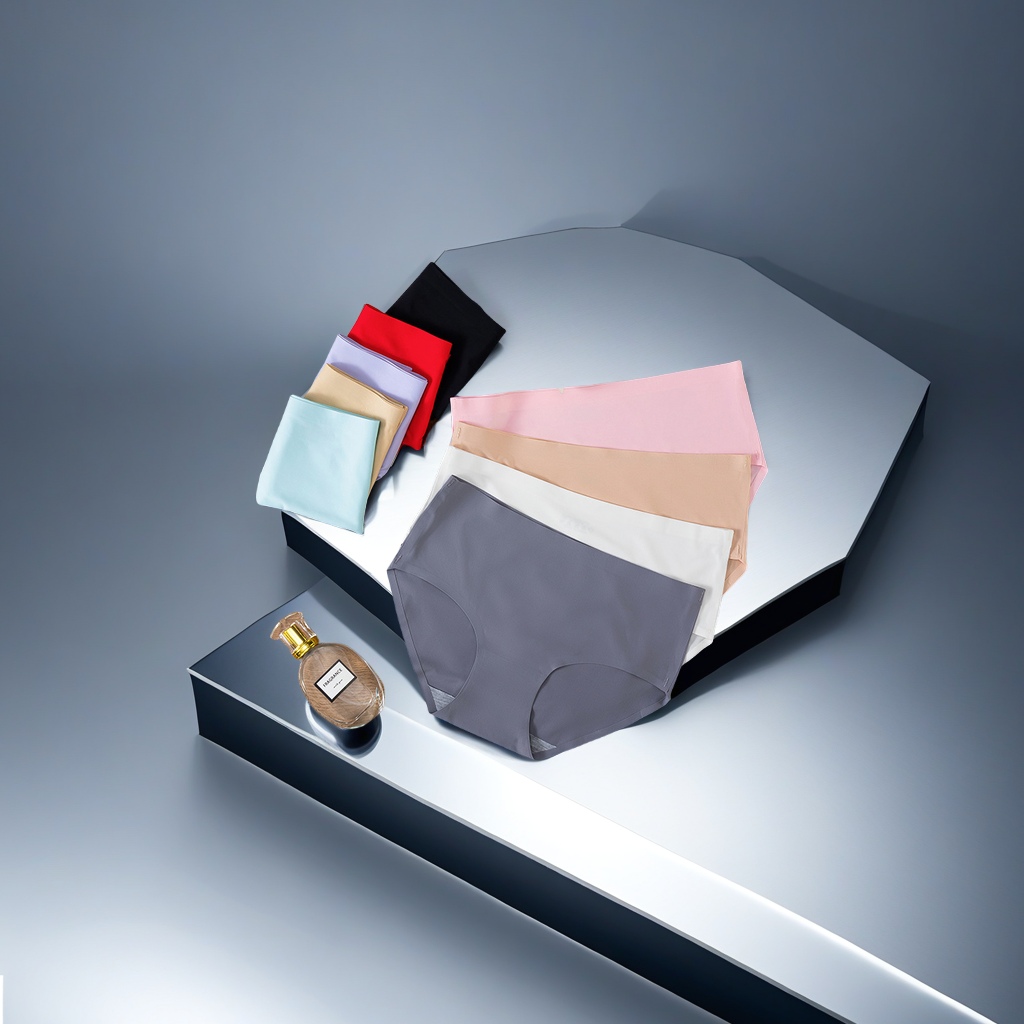 冰丝无痕一片式女士内裤 透气性感中腰三角裤头810 女士三角裤 舒适透气不勒身轻盈如风