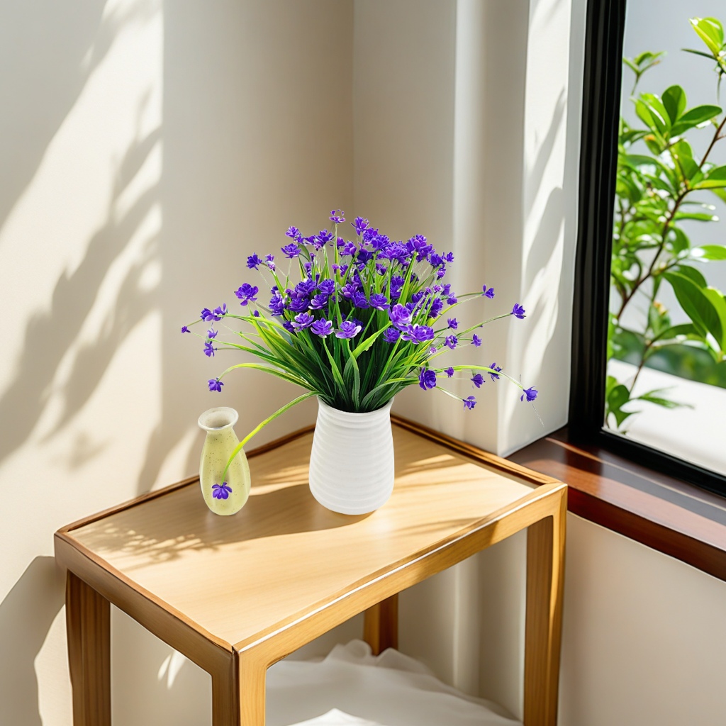 Amazon Spring grass camellia, small rose, corn, artificial flower bouquet, plastic artificial flower, outdoor UV-resistant artificial flower gift box, decorative items, indoor and outdoor decorative floral art Item Picture