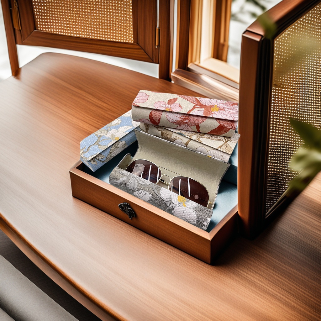 复古风时尚潮流眼镜盒白底实物图