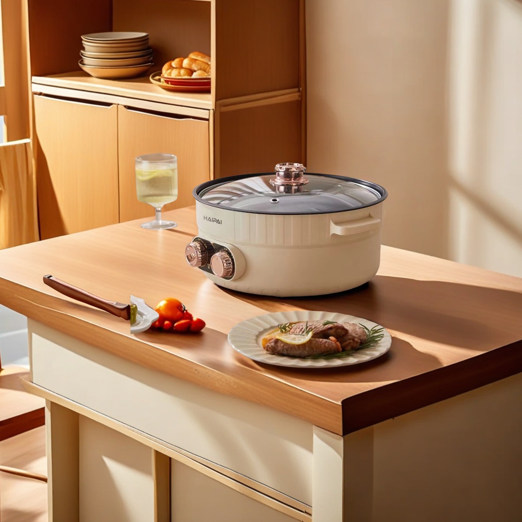 Haipai 5-liter yin-yang integrated electric hot pot, household steaming and boiling electric stir-frying pot, multi-functional cooking pot, double-combination electric cooking pot, a new delicious cooking experience Application Scenario