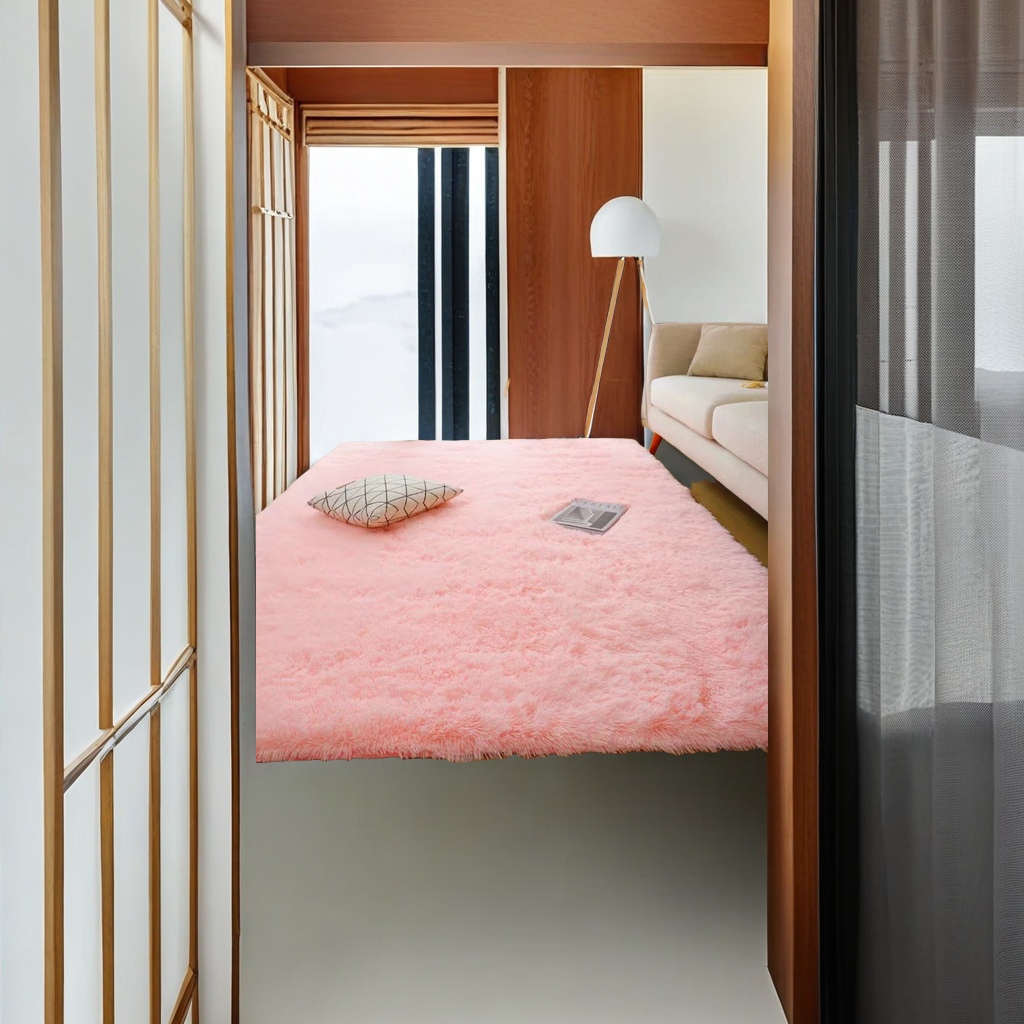 Simple style plush carpet bedroom cushion, winter warmth for taking photos, ins style blanket floor mat, living room bay window bedside blanket, home carpet, plush cushion Application Scenario