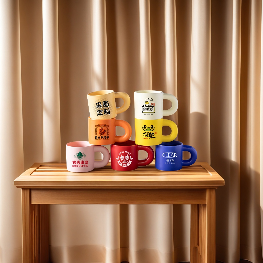 High appearance level, Chubby cup, customized ceramic water cup, mug, souvenir gift, gift box, logo pattern, personalized customization, unique design details Picture