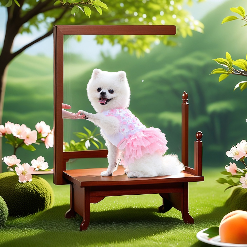 Pet dog, cat, Teddy, bichon Frise, peach blossom skirt, clothes, dog clothing, pet supplies manufacturer wholesale fashionable, comfortable and cute pet skirts details Picture