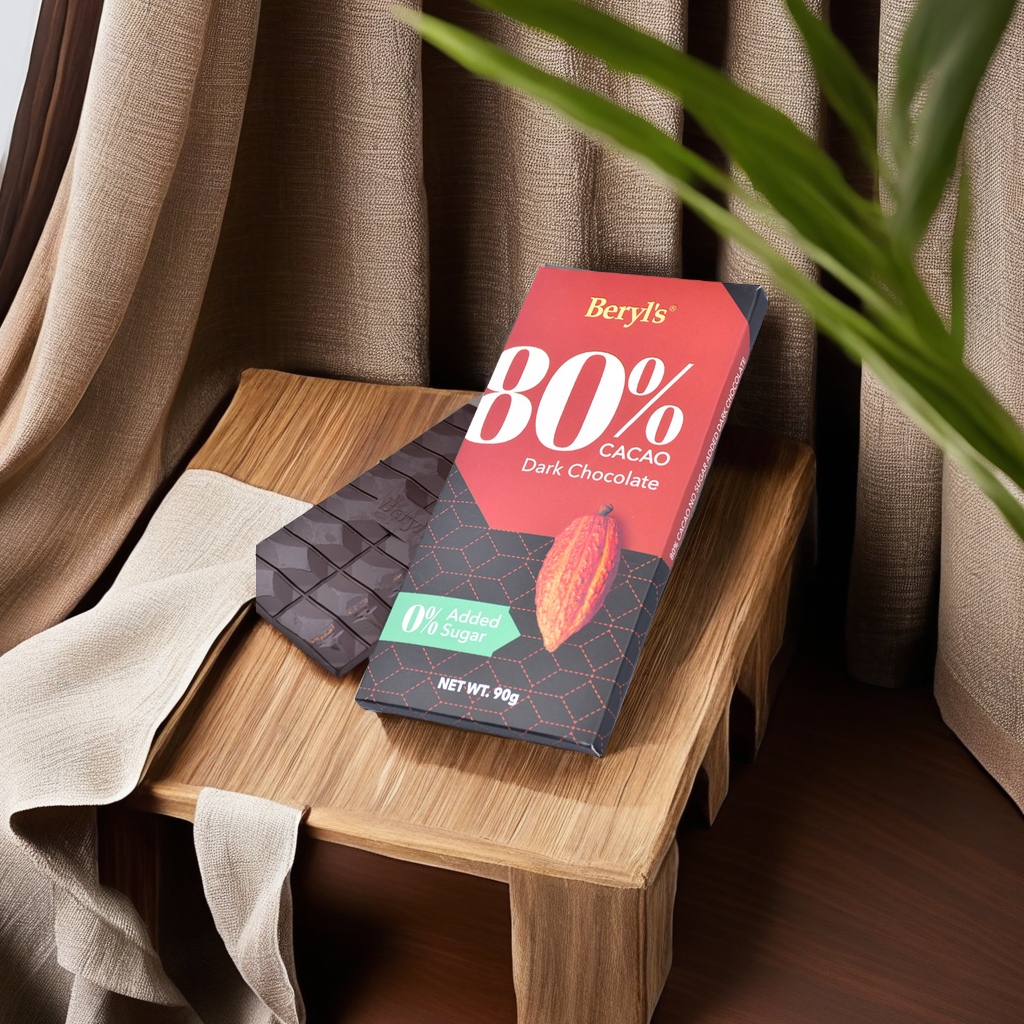 Malaysian imported Beryls dark chocolate with 70%, 80% and 99% cocoa content. Choose 90g packaging. Enjoy the pure taste of the snack cookies Application Scenario