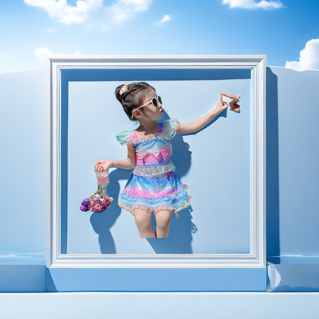 The 2024 new children's internet-famous swimming suit for girls is a cool summer mermaid split swimsuit. The swimsuit for girls features a unique design. Other categories and styles are available for selection