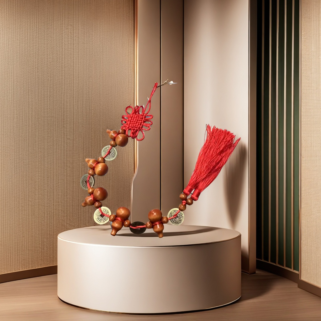 福禄五福葫芦挂件 铜钱车饰精致工艺品 送礼佳品 吉祥车内装饰品