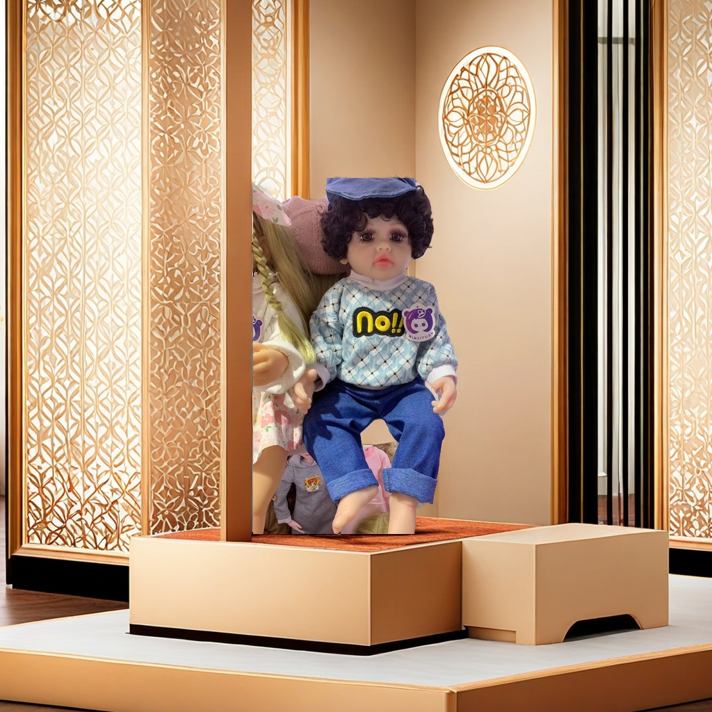 笛沙高级仿真娃娃 精致逼真50cm大尺寸 儿童玩具礼物 高品质安全材料制作详情图3